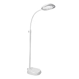 daylight LED Magnifier Lamp,Floor and Table Lamp, Standing Lamp for Living Room, Bedroom, Salon, Office, Touch Control, Flexible Arm, Sleek Design, Multipurpose - White