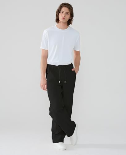 Susclude Mens Baggy Pants Wide Leg Summer Casual Pants Y2k Lightweight Elastic Waist Drawstring 2025 Trendy Pants4