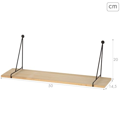 AKTIVE MAX Home Estante de Pared, 40 cm, Peso máximo 5 kg, con Soportes Triangulares metálicos, Flotante, Efecto Madera Clara, Decoración, Salón, Comedor, Cocina, Baño (18489) - imagen 3
