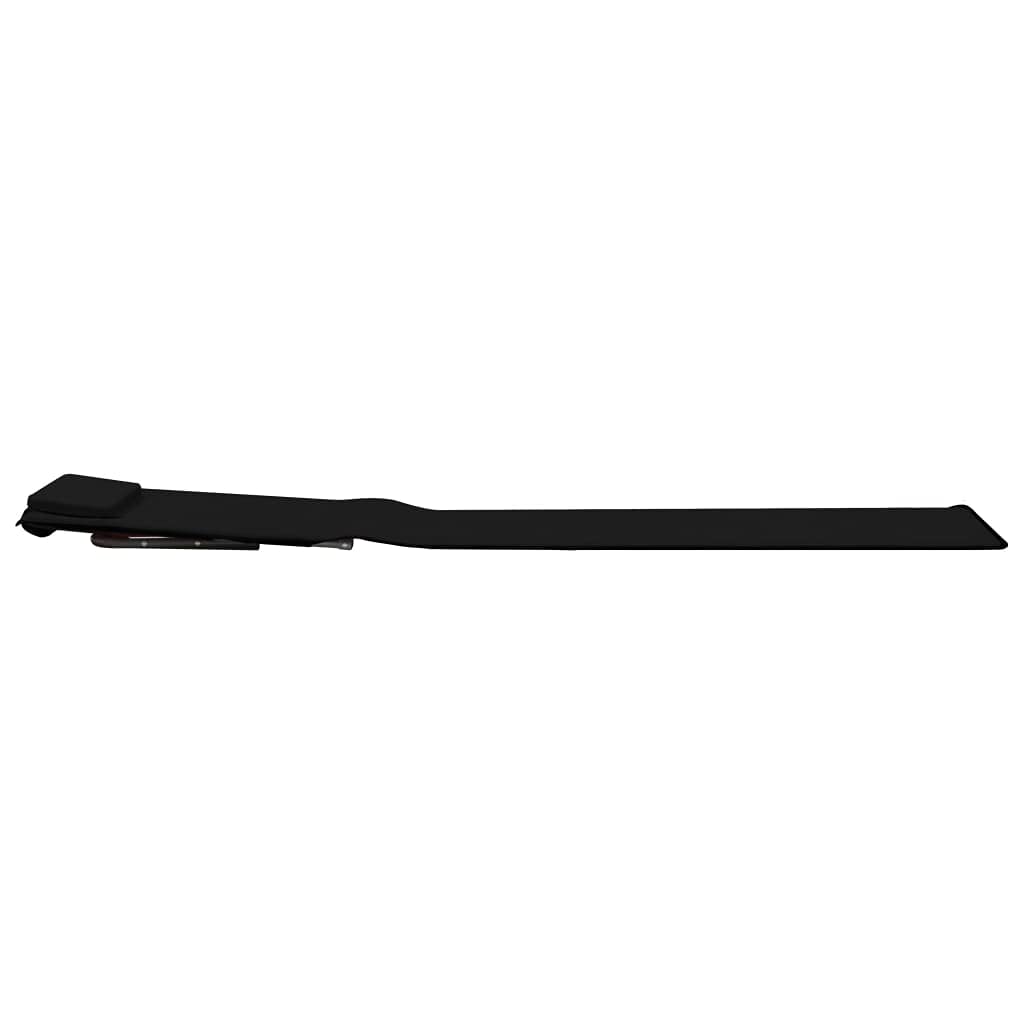 Set di 2 stuoie da spiaggia pieghevoli con schienale regolabile, poggiatesta e vano portaoggetti, sdraio in acciaio/poliestere, 160 x 53 x 47 cm, nero