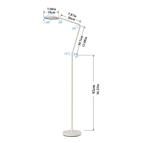 Lámpara de pie LED regulable y cuello de cisne para leer en el salón o dormitorio 5
