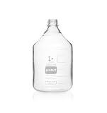 neoLab Abfallflasche 3,5 L aus Borosilikatglas, kunststoffummantelt, mit GL 45 Absaugkappe, transparent