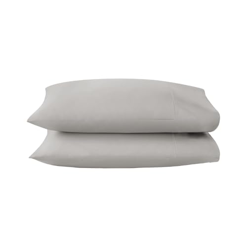 Image of 100% Organic Cotton Pillow Cases Standard Size Set of 2-100% Cotton Pillowcases GOTS Certified 300 Thread Count -Naturally Cooling Comfortable Breathable & Soft Pillow Cases (Classic Grey, Standard)