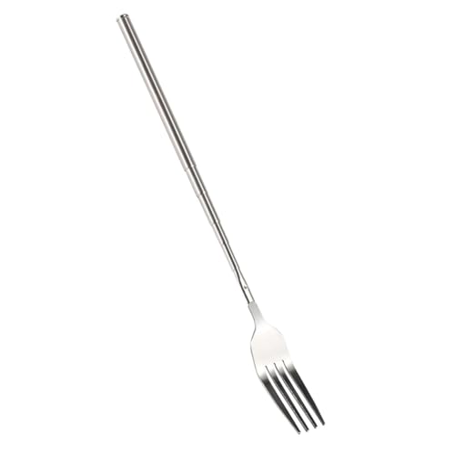 Telescopic Stainless Steel Serving Fork - Adjustable 22cm to 64cm Long Handle BBQ & Dessert Tool