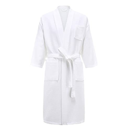 Peignoir kimono en coton homme femme grande taille serviette gaufrée