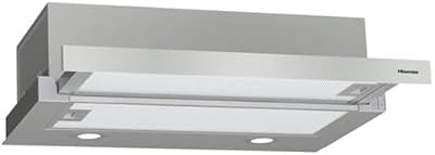 Hisense CH6TL4BX - Campana Telescópica 60 cm, Capacidad de Succión de 450 m³/h, Iluminación LED, Fácil Limpieza y Mantenimiento