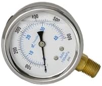 Manómetro Hidráulico Donaldson P562731, 2.80 in, 0-600 Psi, Roscado 1/4 NPT Inferior