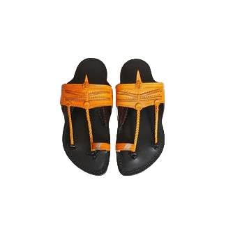 Black Contrast Men’s Genuine Leather Kolhapuri Chappal Black & Yellow | Premium Handmade Authentic Kolhapuri Sandals | Soft Comfortable Cushioned Footbed | Lightweight Traditional Indian Daily Wear, Festive & Wedding Footwear-image-34