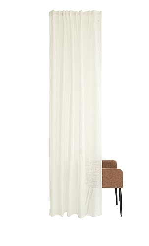Homing Curtain with fringes, stripes, cream white, decorative curtain, W 55.1" x L 96.5" (1 Panels) - Image 2