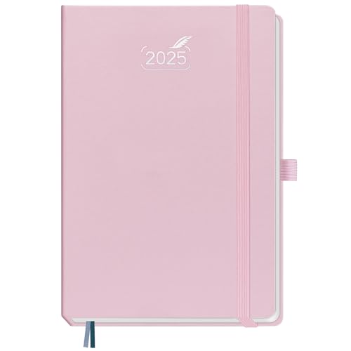 (auf Italienisch) BEZEND Terminkalender 2025 A5 Hardcover. Wochen-Notiz Kalender & Taschenplaner von Jan - Dez 25, Terminplaner 2025 mit 120 g/m² Papier & Gepunkteten Notizseiten - Rosa