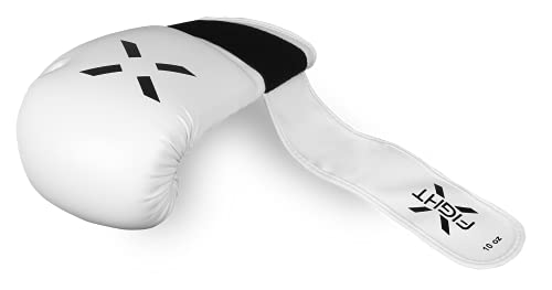 Fightx Boxing Gloves For Men & Women Mma Heavy Bag Gloves For Adults Boxing Gloves Men Lightweight Punching Bag Boxing Gloves For Training Sparring Boxing Gloves Kickboxing Gloves (White/Black, 12Oz) #TOP3
