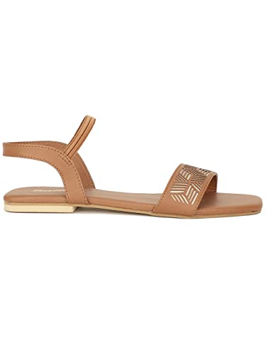 Image of Bata Women SANSA SANDAL Flats, Light Brown, (5613339)
