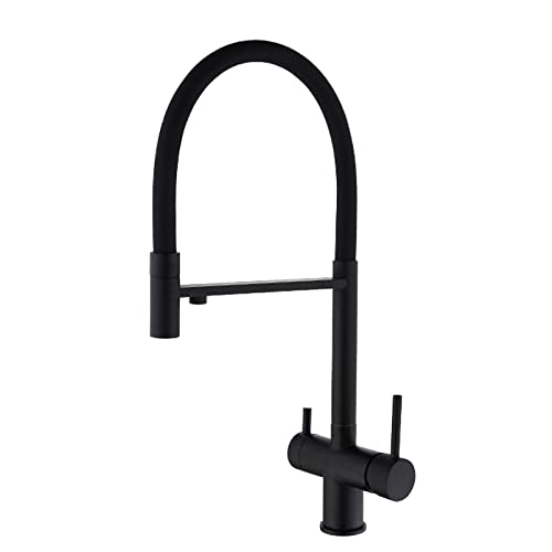 Mitigeur cuisine 3 en 1 avec sortie eau potable droite et bec pivotant gris - 2