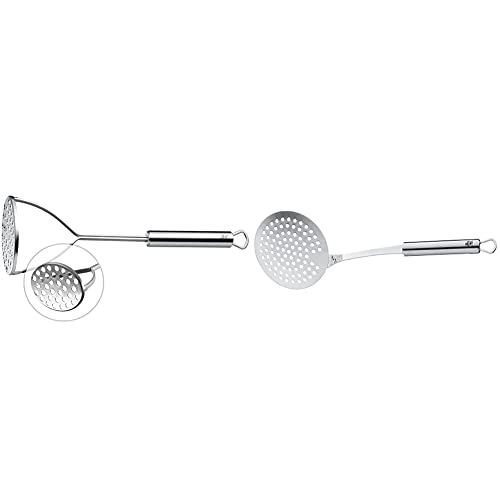 WMF Profi Plus Kartoffelstampfer 28,5 cm und Schaumlöffel 30 cm, Cromargan Edelstahl Teilmattiert, Spülmaschinengeeignet