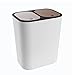 Kosz na śmieci Kosze na śmieci Śmieci puszka śmieci z pokrywką, prostokąt plastikowy pchający podwójny przedział recyklingowy kosz na śmieci do kuchni, łazienka Kosz na śmieci do łazienki kuchenne