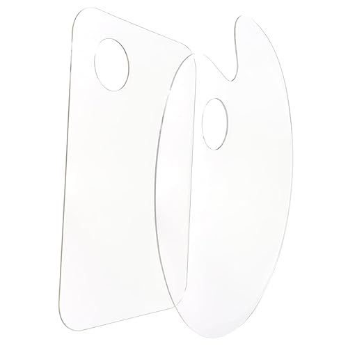 HOMSFOU Mixing Plates for Artists Pigment Trays Oval Paint Trays DIY Painting Palette Set