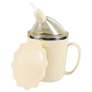 Dhadh Elderly bedridden Patients Sippy Cups Spill Proof Restorative Food Cup Stainless Steel Drinking Cup with lids and Straw for Disabled Elderly