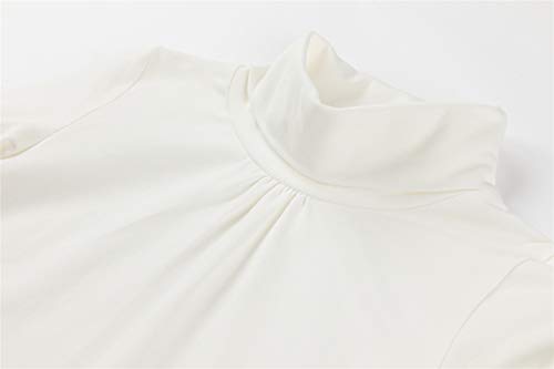 UNACOO Kids One or 2-Pack or 3-Pack Cotton with Spandex Long Sleeve Turtleneck T-Shirt for Girls (Age 2-11 Years)4