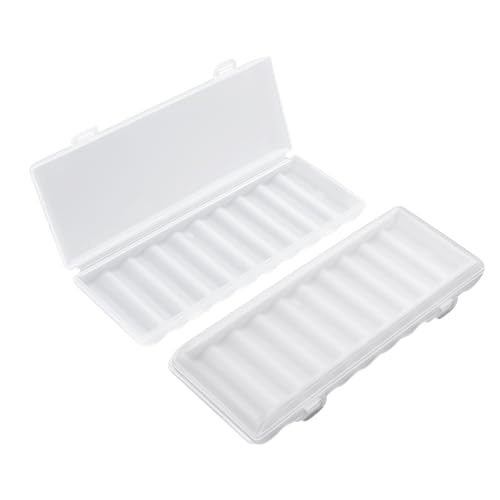 PNGKNYOCN Soporte de almacenamiento de baterías AA, soporte de batería de plástico transparente portátil para 10 pilas AA para viajes/hogar/oficina/garaje (paquete de 2)