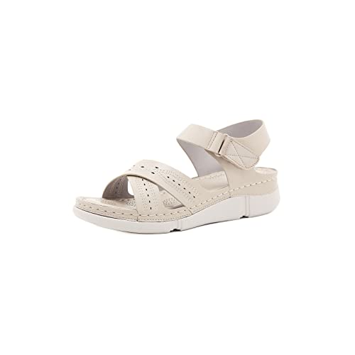Sandalias planas de verano para mujer en color negro y talla 8.5 Reino Unido