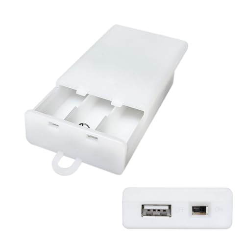 Battery Case Box with USB Port, AA Batteries Power Bank for 5V USB LED Strip Lights Fairy String Lights Curtain Lights Christmas Decoration