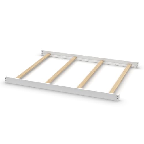 Image of Full-Size Conversion Kit Bed Rails Compatible with Delta Children Convertible Cribs - Solid Wood Rail #0050 - Toddler and Adult Bed Rail for Full-Size Beds - Baby Furniture (White - 100)