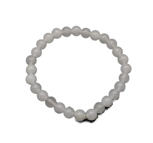 Bracelet en calcédoine blanche porte-bonheur et sérénité