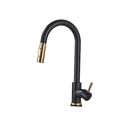 Robinet de cuisine extractible avec grue rotative 360 et mitigeur 2 sorties d'eau