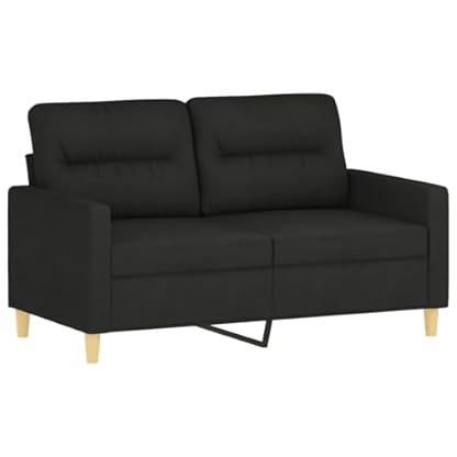 2-TLG. Sofagarnitur mit Kissen Schwarz Stoff,Hohe Qualität Wohnlandschaft mit 2er und 3er Sofa in Schwarz aus Stoff, bequem und robust Wohnzimmer, Sofas – Bild 5