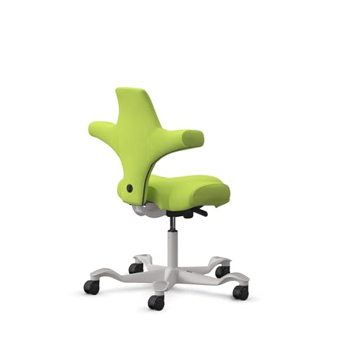 Image of HAG Capisco Standard Chair-Silver Frame-Upholstered Bright Green