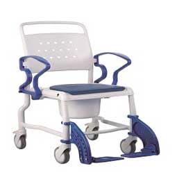 Silla de Ducha y WC Bonn REBOTEC con Reposabrazos Abatibles y Asiento Acolchado
