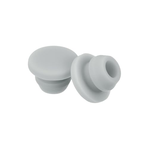 Image of MECCANIXITY 30pcs Silicone Snap in Locking Hole Plugs,6mm /0.2 Inch Mounting Diameter Narrow Groove Width 2mm Panel Seal Cover Round for Kitchen Bulkheads Waterproof Sealing Plugs Grey
