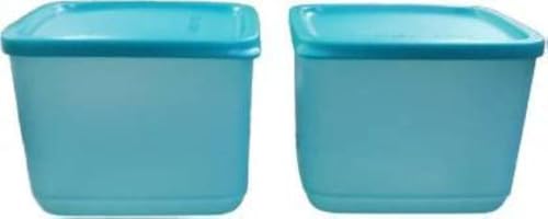 Image of Tupperware Cubix Large Plastic Fridge Container 1000 ml Pack of 2 (Blue)