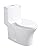 Zevemomo One Piece Toilet, 1.1/1.6 GPF Powerful Dual Flush Compact Toilets for Bathroom, 17.3" Comfortable Seat Height Soft Closing Seat 12'' Rough-In Modern Toilet, 28.54" x 15.16'' x 28.74" White