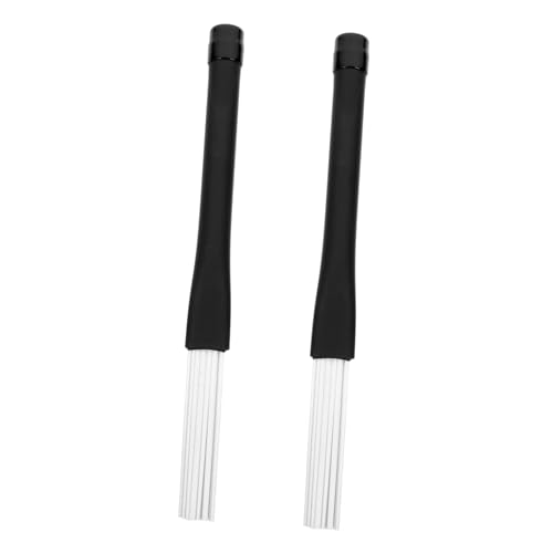 GOOHOCHY Nylon Wire Brush Drum Stick Drum Brush Set with Plastic Handle Carrying Bag