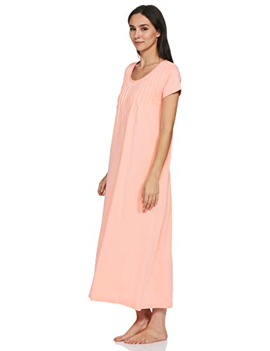 Image of Amazon Brand - Symbol Women Cotton Ankle-Length Casual Regular Nightgown (Available in Plus Sizes)