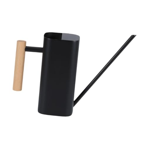 JISADER Cán de riego Interior de 800 ml con Jarra de riego de Boquilla Larga 10.4x3x7.2 Pulgadas Herramienta de jardinería multipropósito Manejo de Madera, Negro