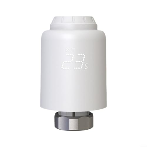HOHOVYVY Tête de thermostat de radiateur intelligente avec Wi-Fi, calendrier programmable, détection de fenêtre ouverte et sécurité enfant