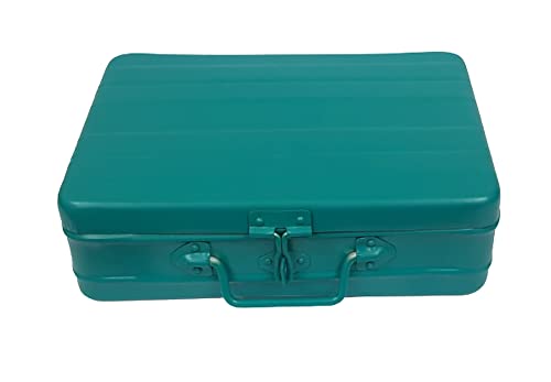 Image of JAYCO Aluminum Storage Box /Treasure Chest /Currency Money Box - 12 inch Medium Size (30 cm x 21 cm x 10 cm, Green)