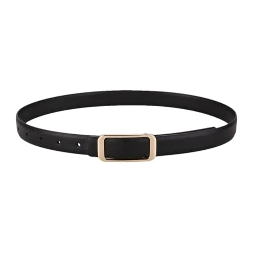 Women's Elegant Thin Leather Belt For Jeans Pants Dress Fashion Waist Belt With Gold Silver Buckle