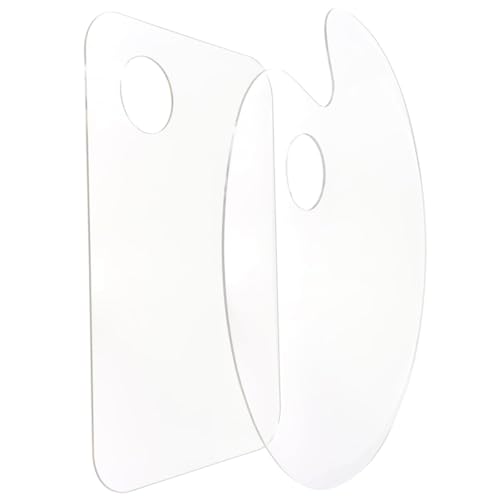 NUOBESTY 2Pcs Acrylic Paint Trays for DIY Pigment Mixing Durable Non Stick Painting Palette with Thumb Easy to Clean Art Supplies for Artists and Hobbyists