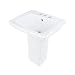 Children's White Pedestal Sink Vitreous China "WeeWash" 4" Centerset Open Back Scratch Stain Resist