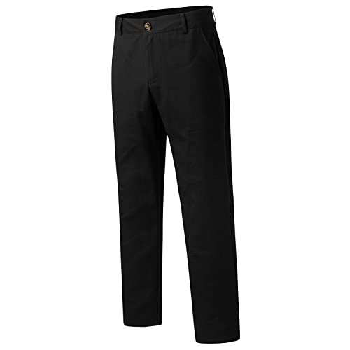 Mens Stretch Slim Fit Dress Pants Casual Business Office Work Suit Pant Expandable Waist Comfy Flat-Front Athletic Golf Pants4