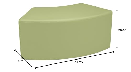 Image of Sprogs 18 inch H Structured S-Curve Stool -Flexible Modular Collaborative Soft Seating for Office, Home, Lounge and School Classrooms with Durable Frame -Fern Green
