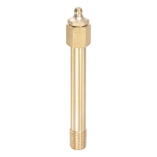 Image of uxcell Brass Straight Grease Fitting Assortment G1 /4 inch Thread 110mm Length Hydraulic Grease Fitting Accessories