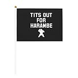 Tits Out For Harambe Hand Holding Flags, Small Flags, Parade Flags For Festive Events Car Flag