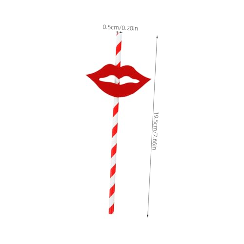 50 pitillos de papel para cóctel decorativos rojos miniatura 2