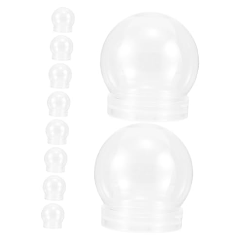 LOORGVEL 10 Piezas Botes de Plástico para Bola de DIY con Tapa de Envases Transparentes Reutilizables para Decoración Navideña y Manualidades Festivas