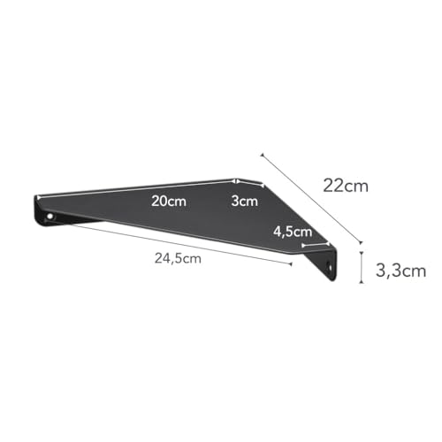 Yamazaki 6912 TOWER Wandmontiertes Eckregal, schwarz, Stahl, minimalistisch, 22 x 22 x 3.3 cm