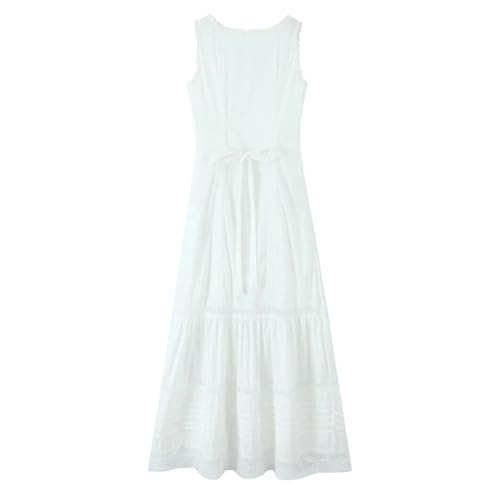 Women's Net Patchwork Slim Fit Flat Collar Vest Dress for Clothing Sweet and Artistic Style Ladies A-Line4